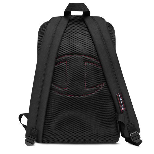 Back of Embroidered DZ Champion Backpack in Heather Black