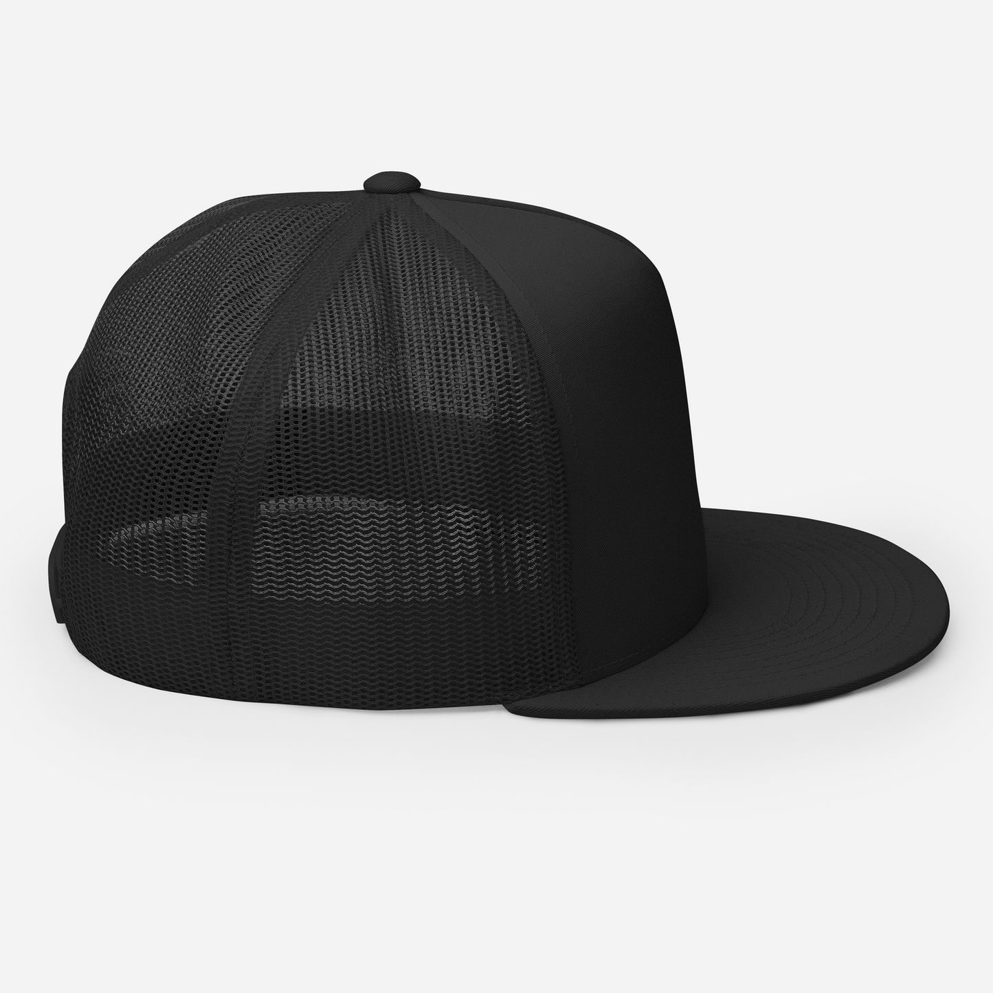 Right side of Graffiti Tag Trucker Cap in Black