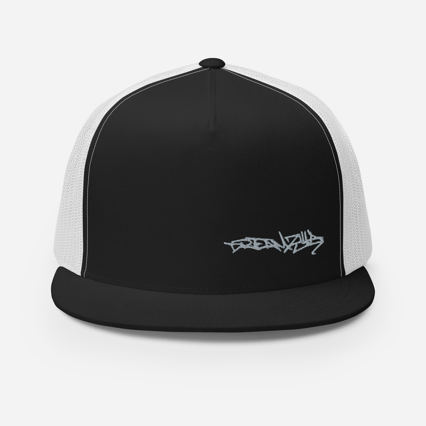 Graffiti Tag Trucker Cap in Black with White Back