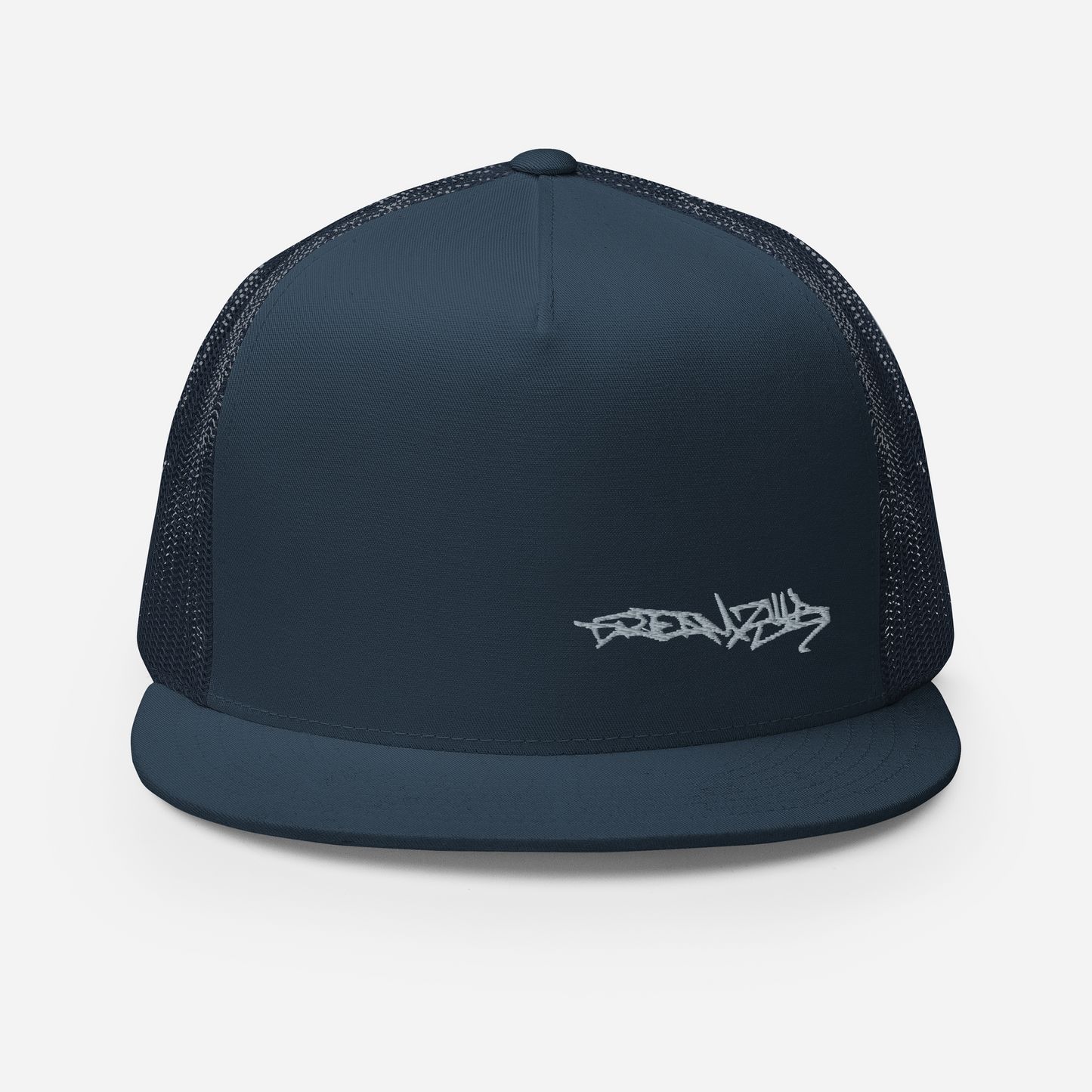 Graffiti Tag Trucker Cap in Navy