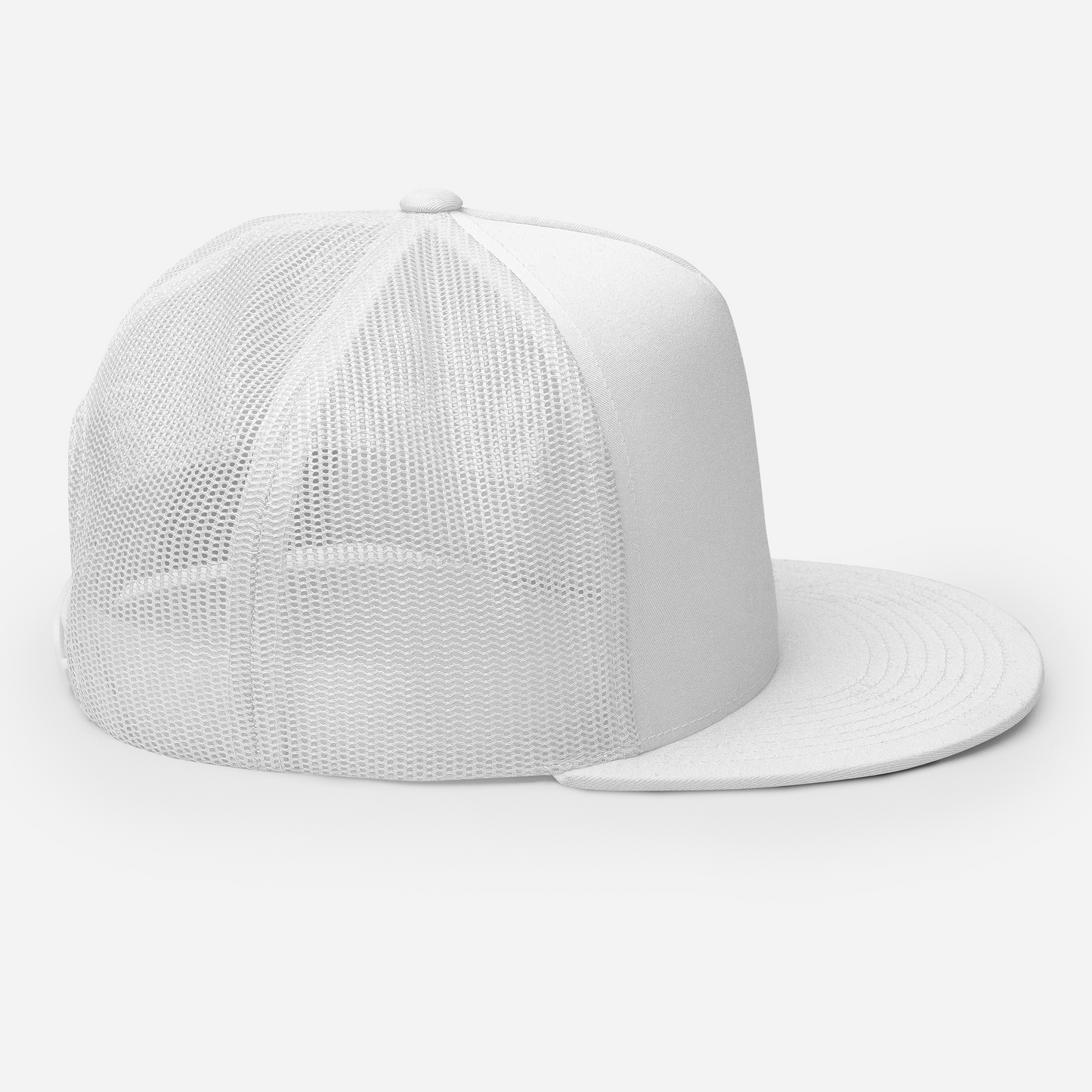 Right side of Graffiti Tag Trucker Cap in White