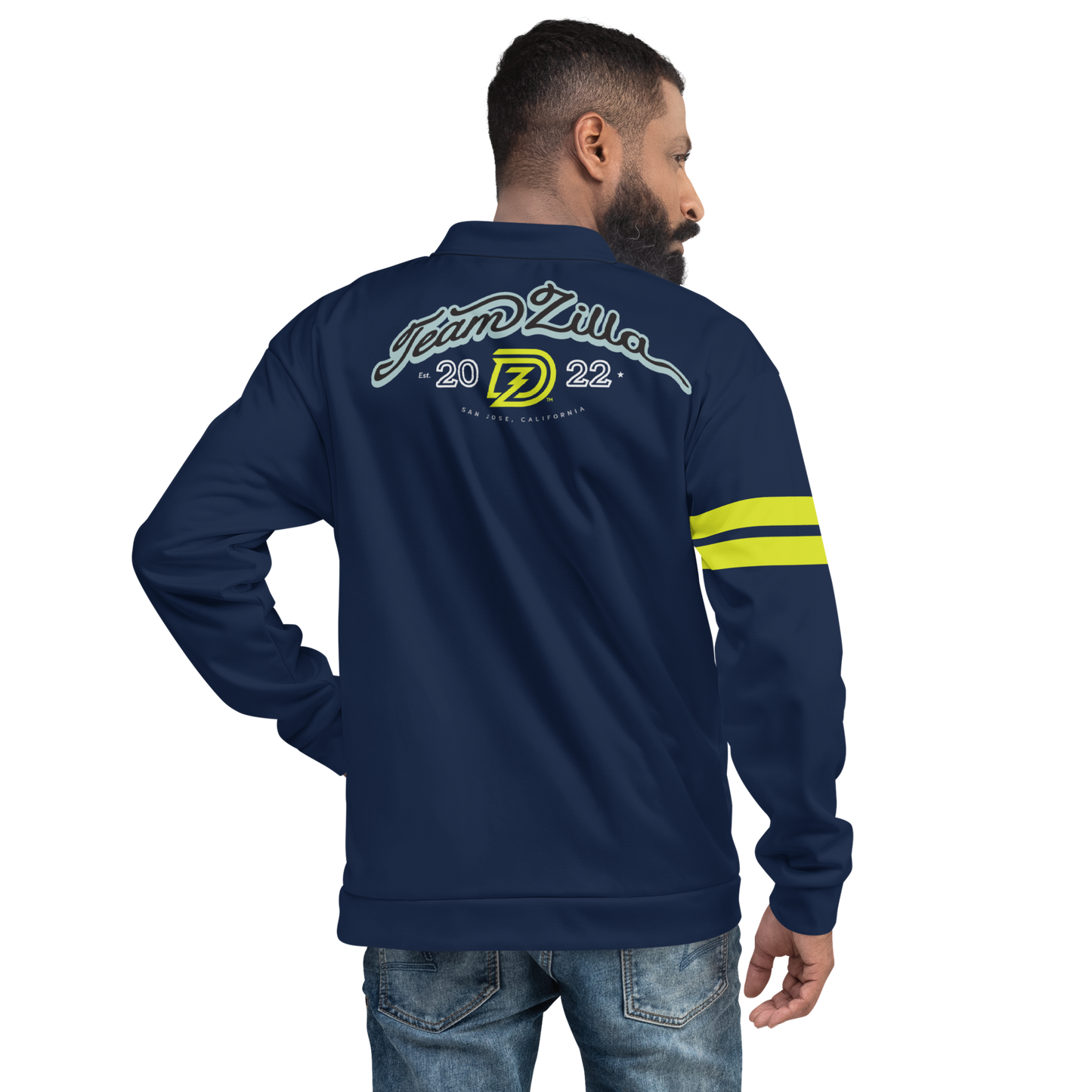 Back of Team Zilla 2022 Unisex Bomber Jacket