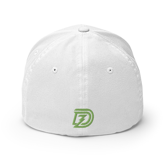 Back of Team Zilla Flexfit Cap in White