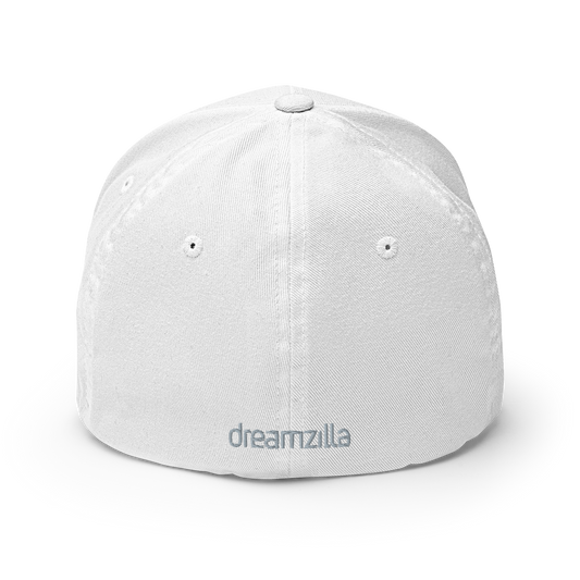 Back of DZ Monochrome Flexfit Cap in White