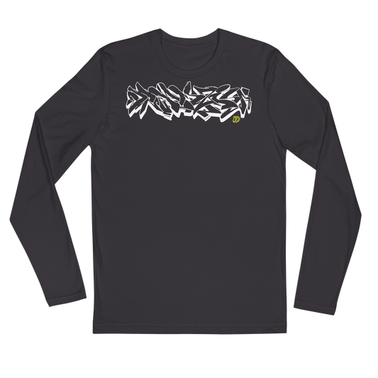 Graffiti Wildstyle 2 by Sanitor Long Sleeve Fitted Crew in Heavy Metal
