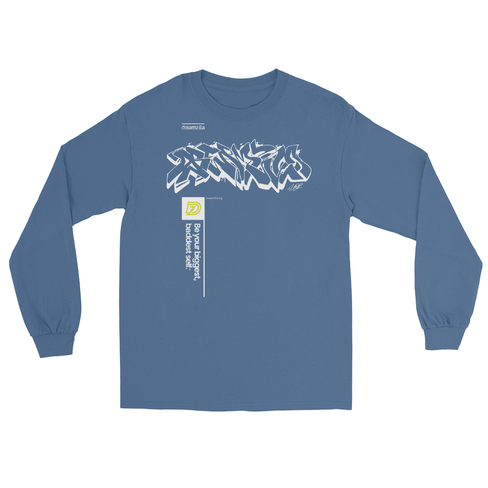 Graffiti Wildstyle by Sanitor ByBBS Unisex Long Sleeve Tee in Indigo Blue