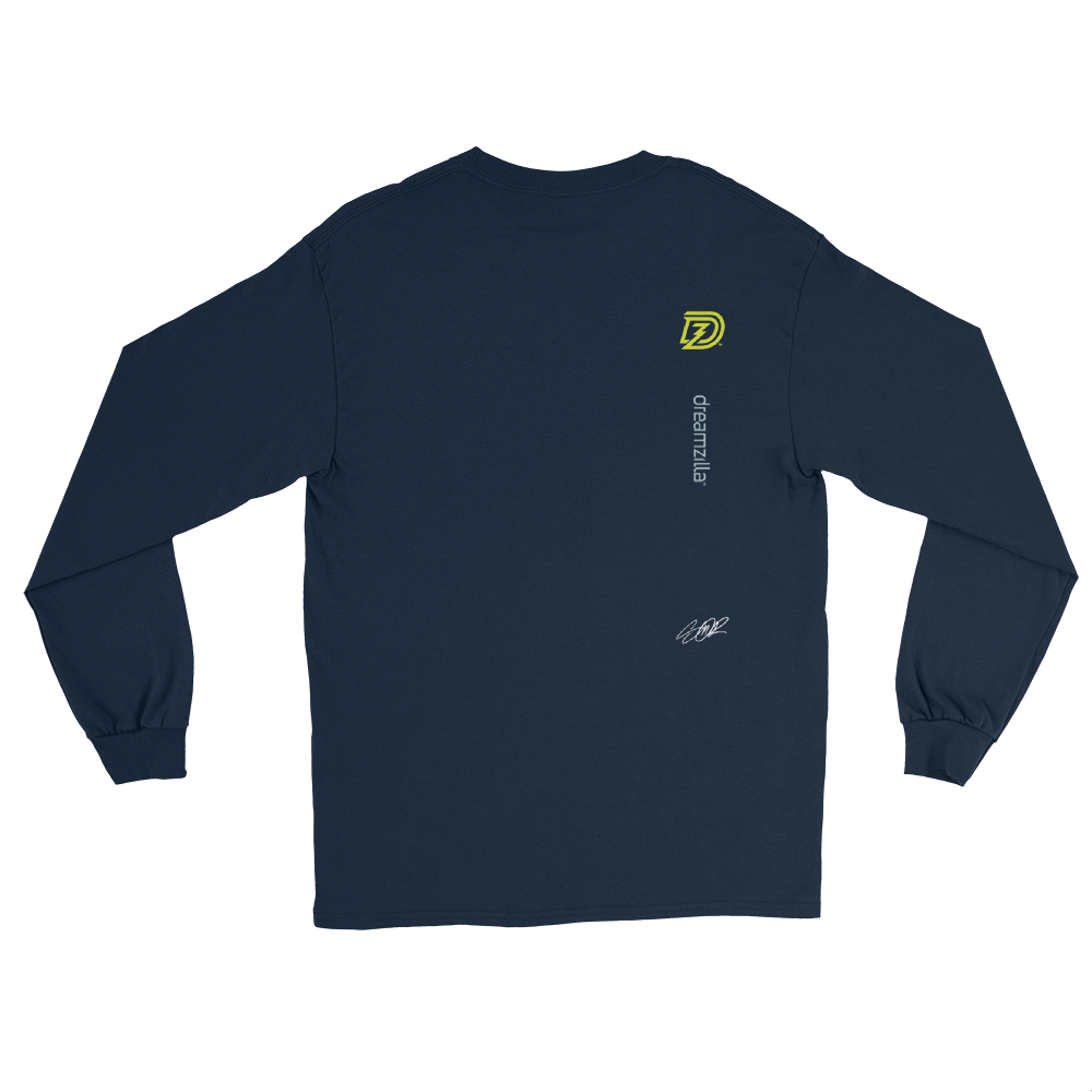 Back of Graffiti Wildstyle by Sanitor ByBBS Unisex Long Sleeve Tee in Navy