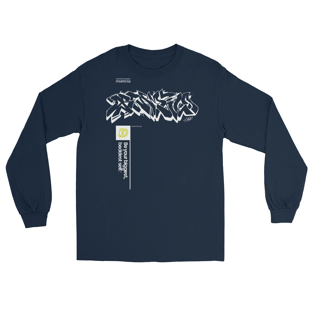 Graffiti Wildstyle by Sanitor ByBBS Unisex Long Sleeve Tee in Navy