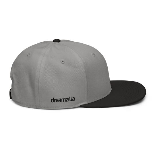 Right Side of DZ Monochrome Snapback in Gray with Black Brim