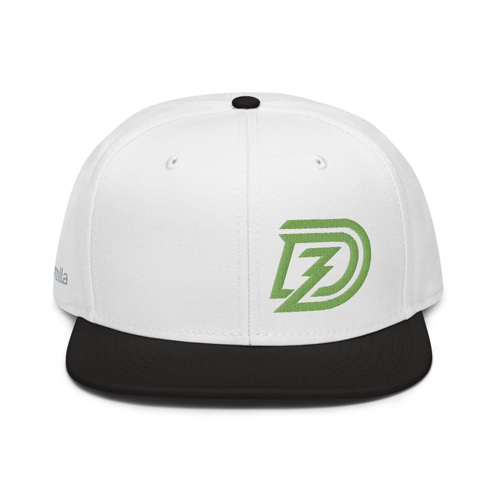 DZ Snapback in White with Black Brim