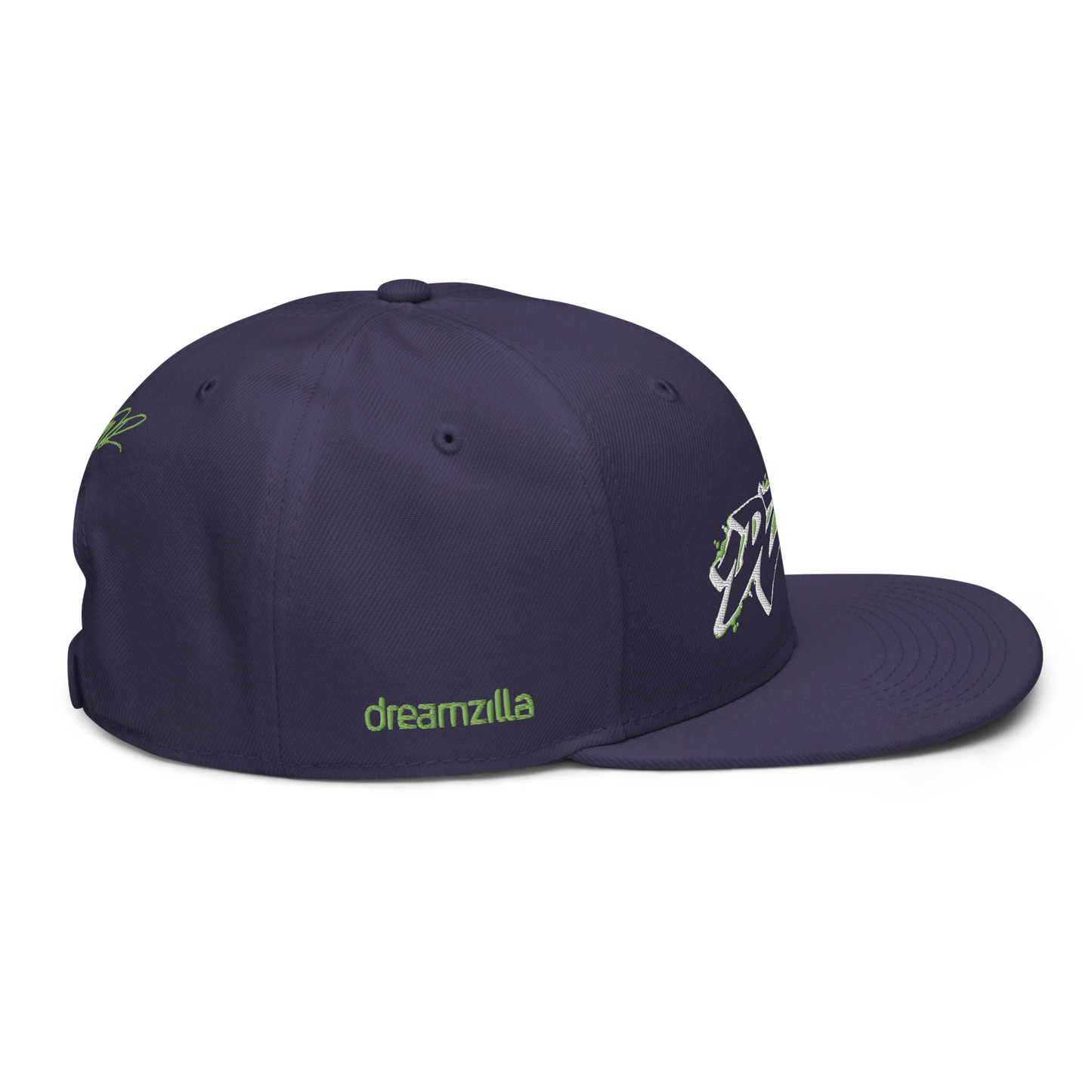 Side of Graffiti DZA Snapback by Sanitor in Navy Blue