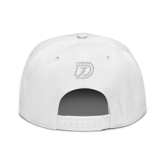 Back of Neurodiversity Rainbow Infinity Snapback in White