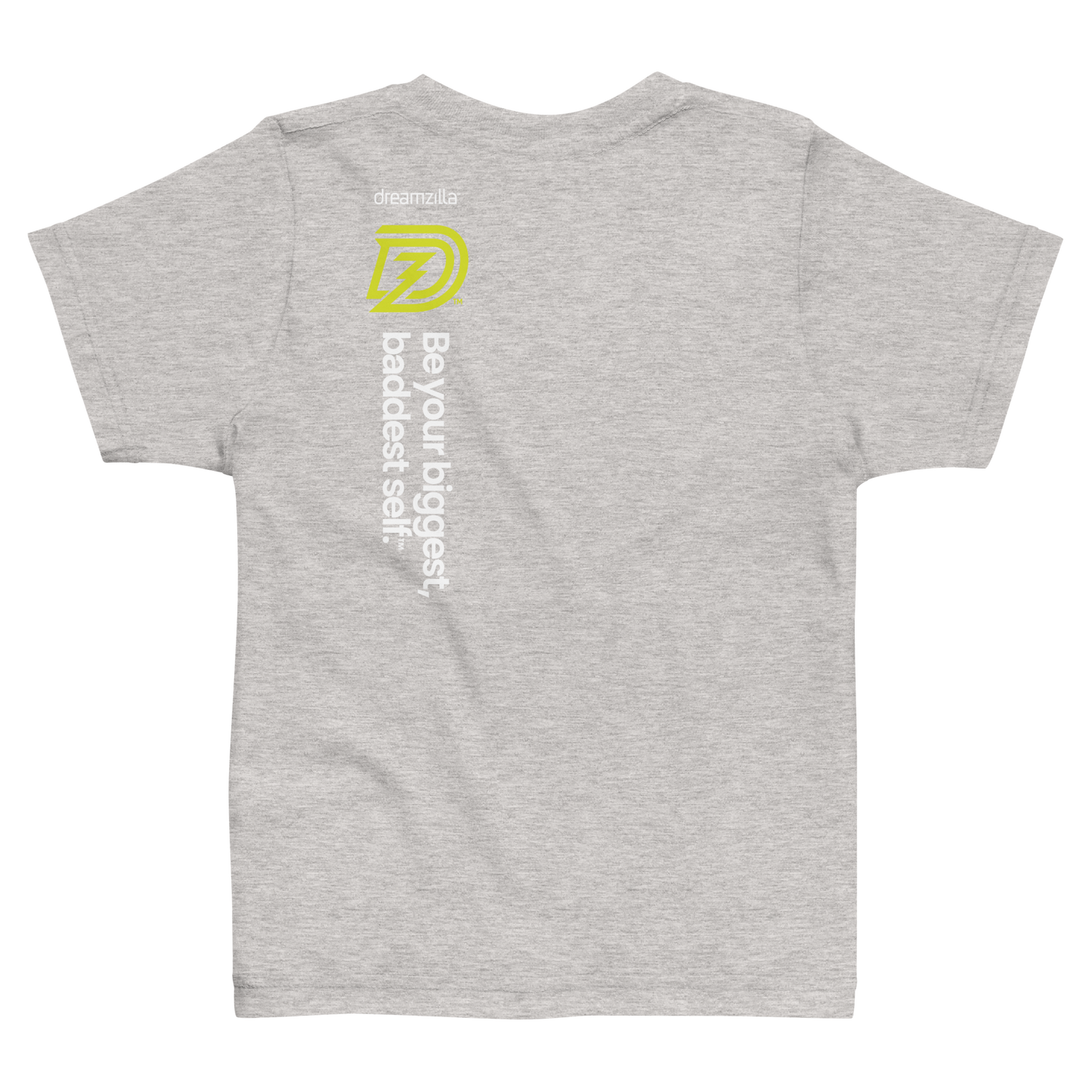 Back of Baby Zilla Toddler Short Sleeve Tee in Heather