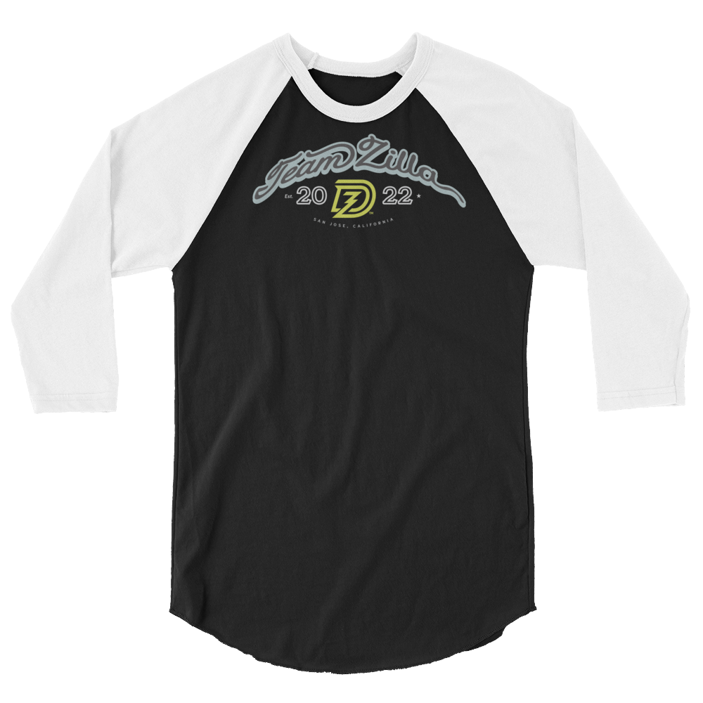 Team Zilla 2022 3/4 Sleeve Shirt in Black with White Sleeves