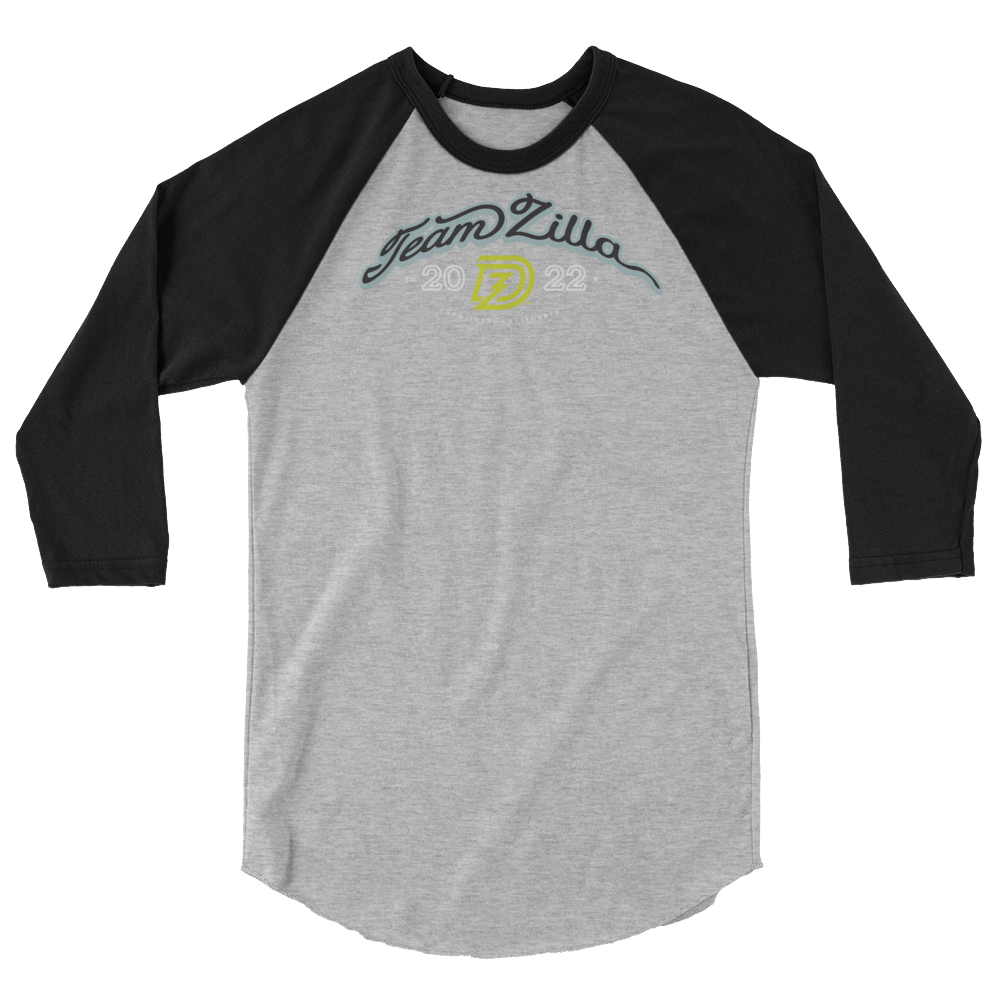 Team Zilla 2022 3/4 Sleeve Shirt in Heather Grey with Black Sleeves