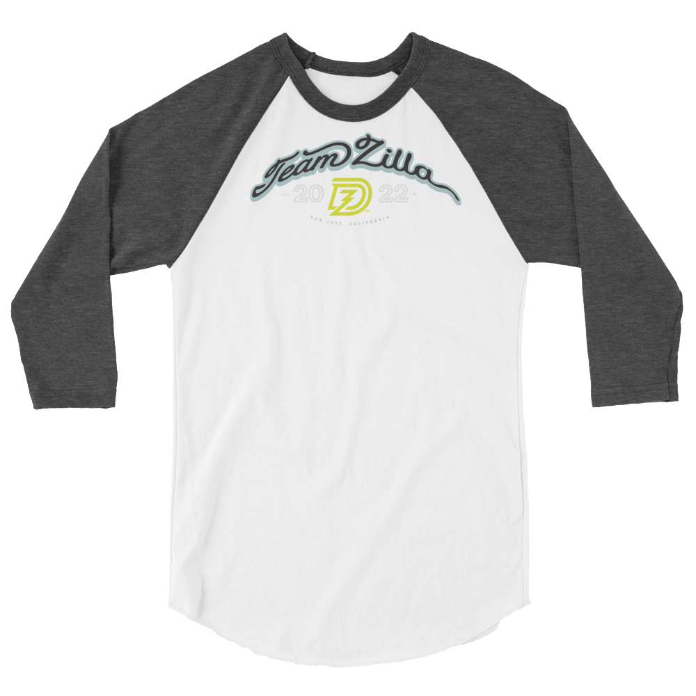 Team Zilla 2022 3/4 Sleeve Shirt in Shite with Heather Charcoal Sleeves