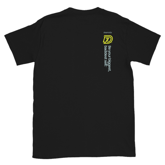 Back of Big Bad Zilla Unisex Short Sleeve Tee in Black