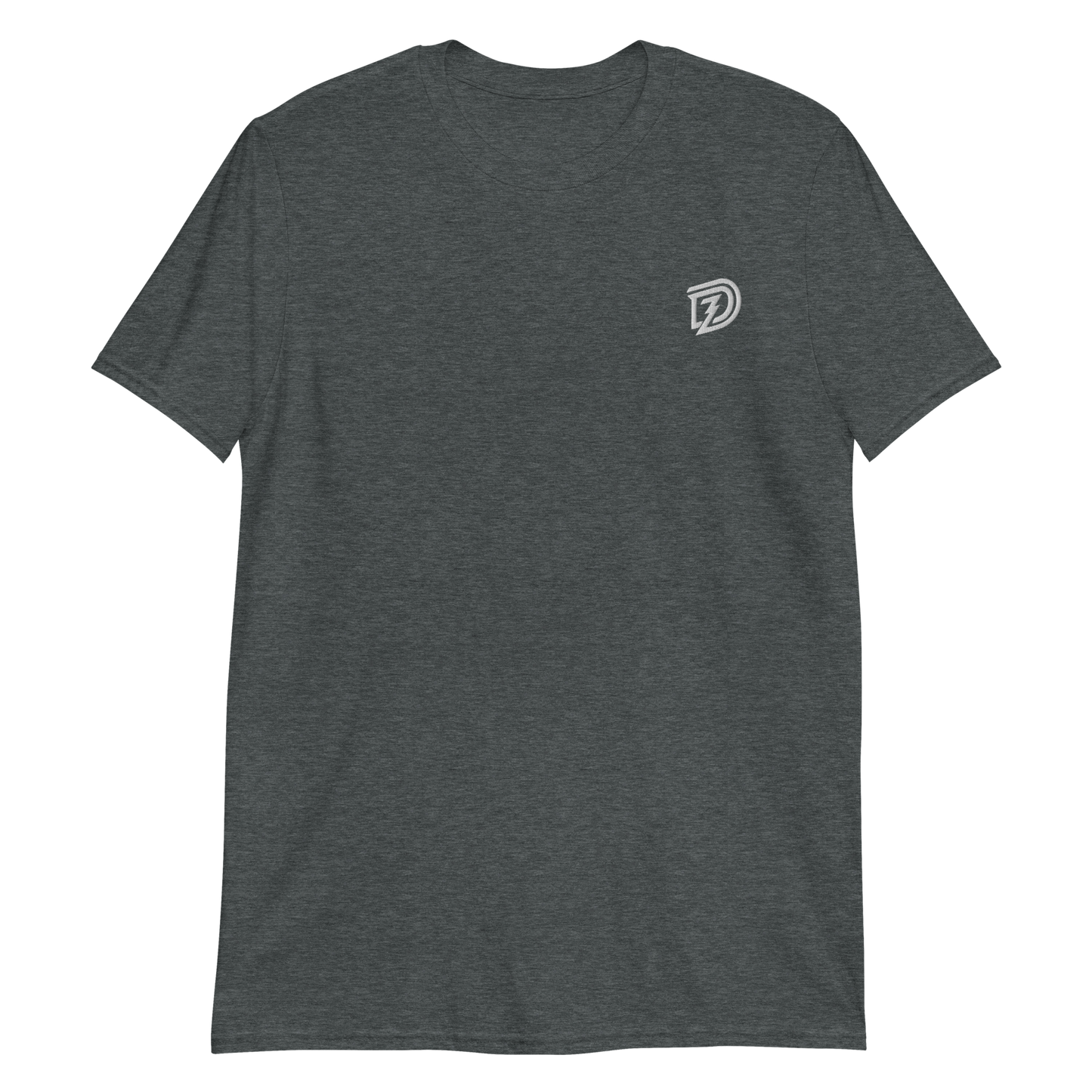 DZ Monochrome Embroidered Unisex Short Sleeve Tee in Dark Heather