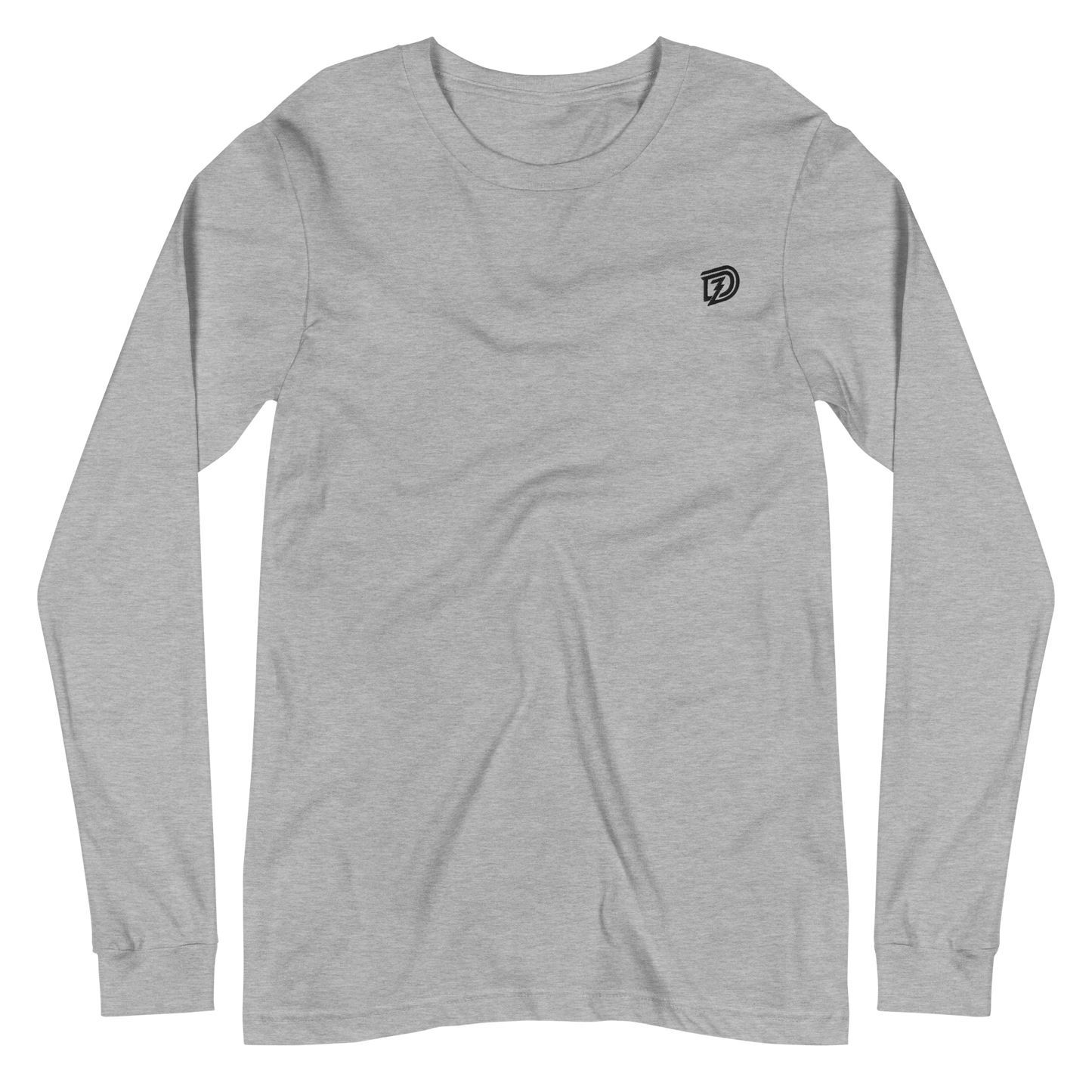 DZ Monochrome Embroidered Unisex Long Sleeve Tee in Athletic Heather
