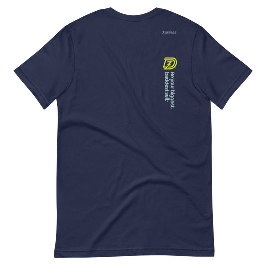 Back of DZ Unisex Short Sleeve Tee in Navy