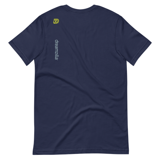 Back of Be Your Biggest Baddest Self Unisex Short Sleeve Tee in Navy