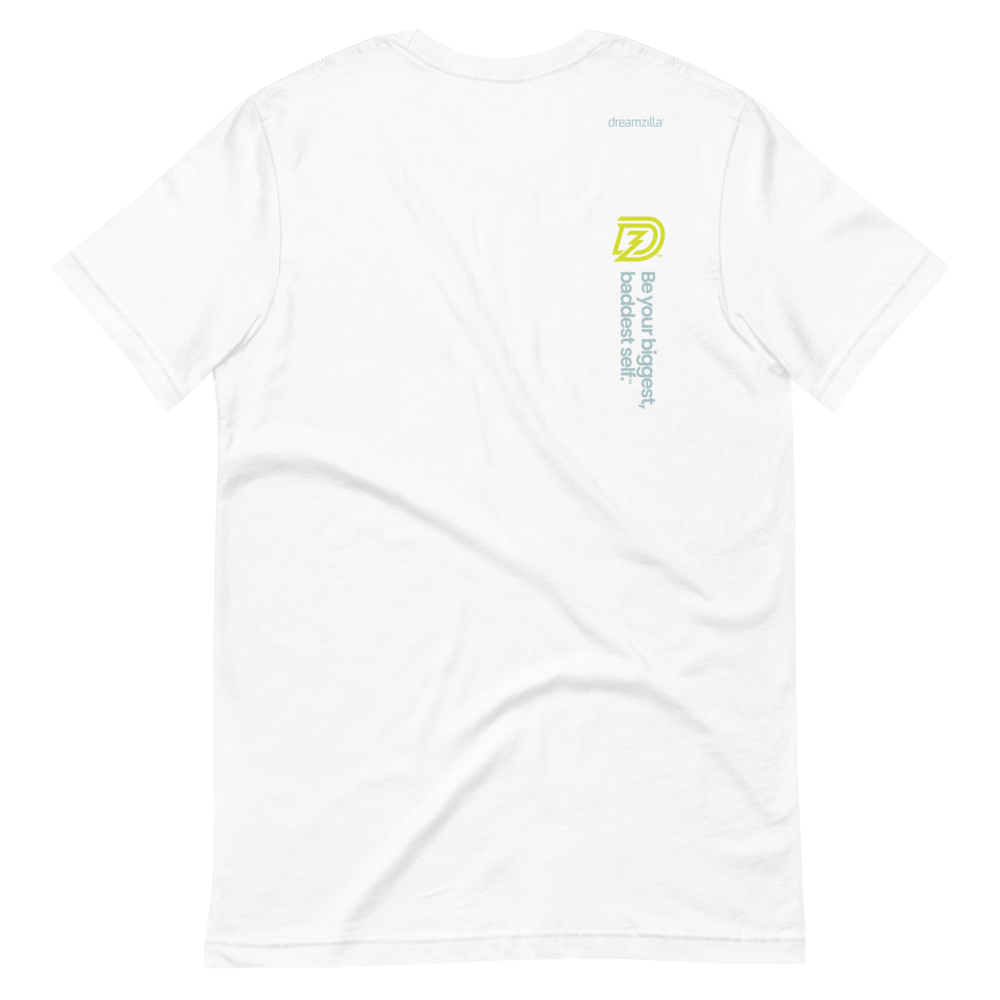 Back of DZ Unisex Short Sleeve Tee in White