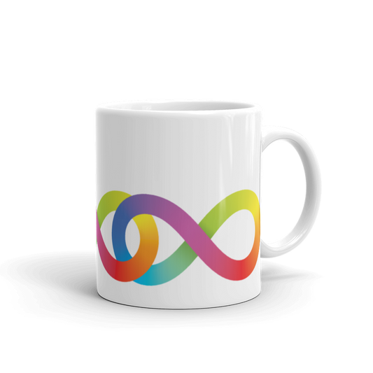 11oz Neurodiversity Linked Rainbow Infinity Mug