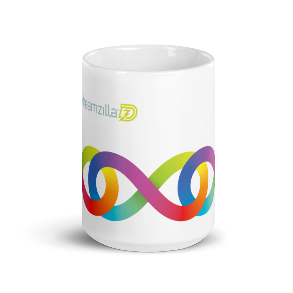 15oz Neurodiversity Linked Rainbow Infinity Mug