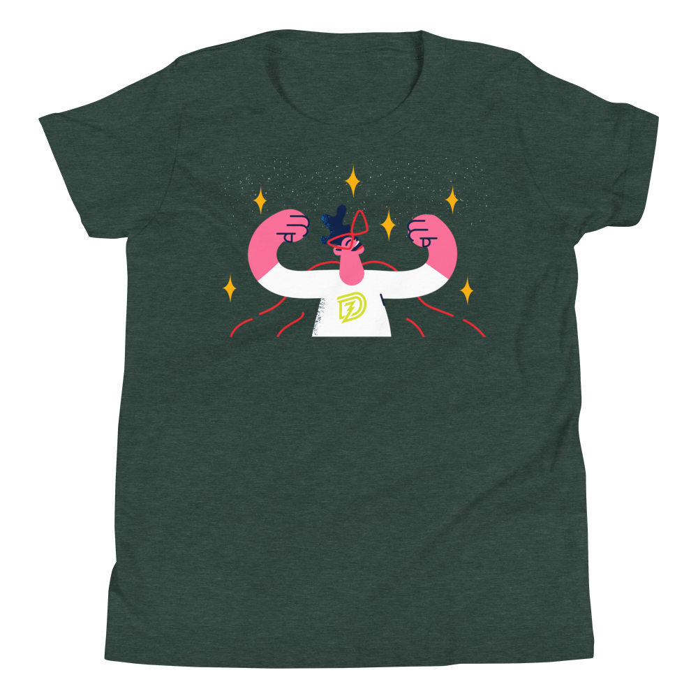 Big Bad Hero Youth Tee in Heather Forest