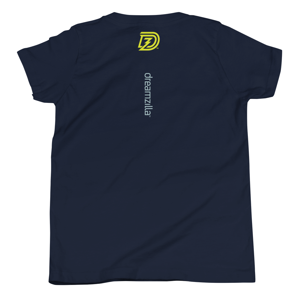Back of Big and Bad - Youth Short Sleeve T-Shirt in Navy