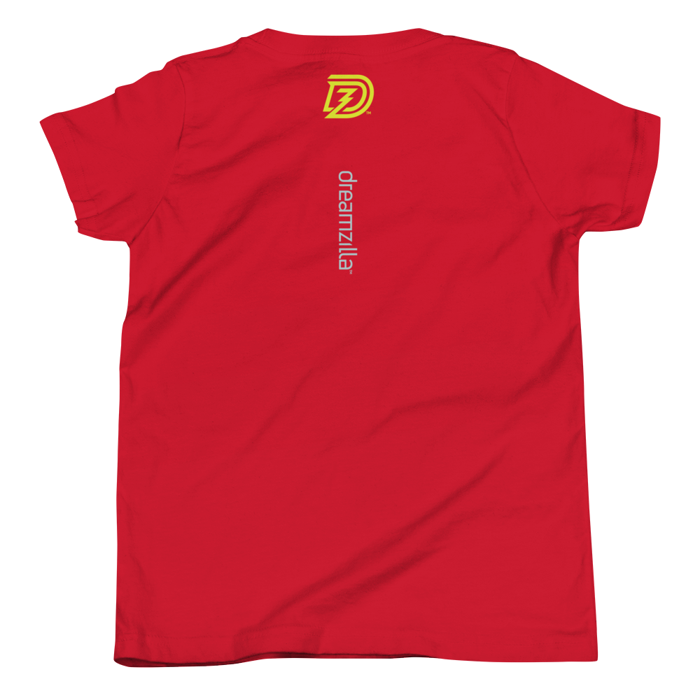 Back of Big and Bad - Youth Short Sleeve T-Shirt in Red