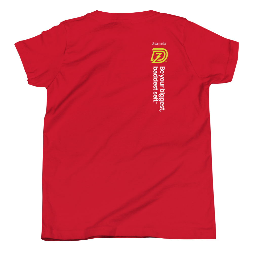 Back of Big Bad Hero Youth Tee in Red