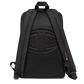 Back of Embroidered DZ Champion Backpack in Heather Black