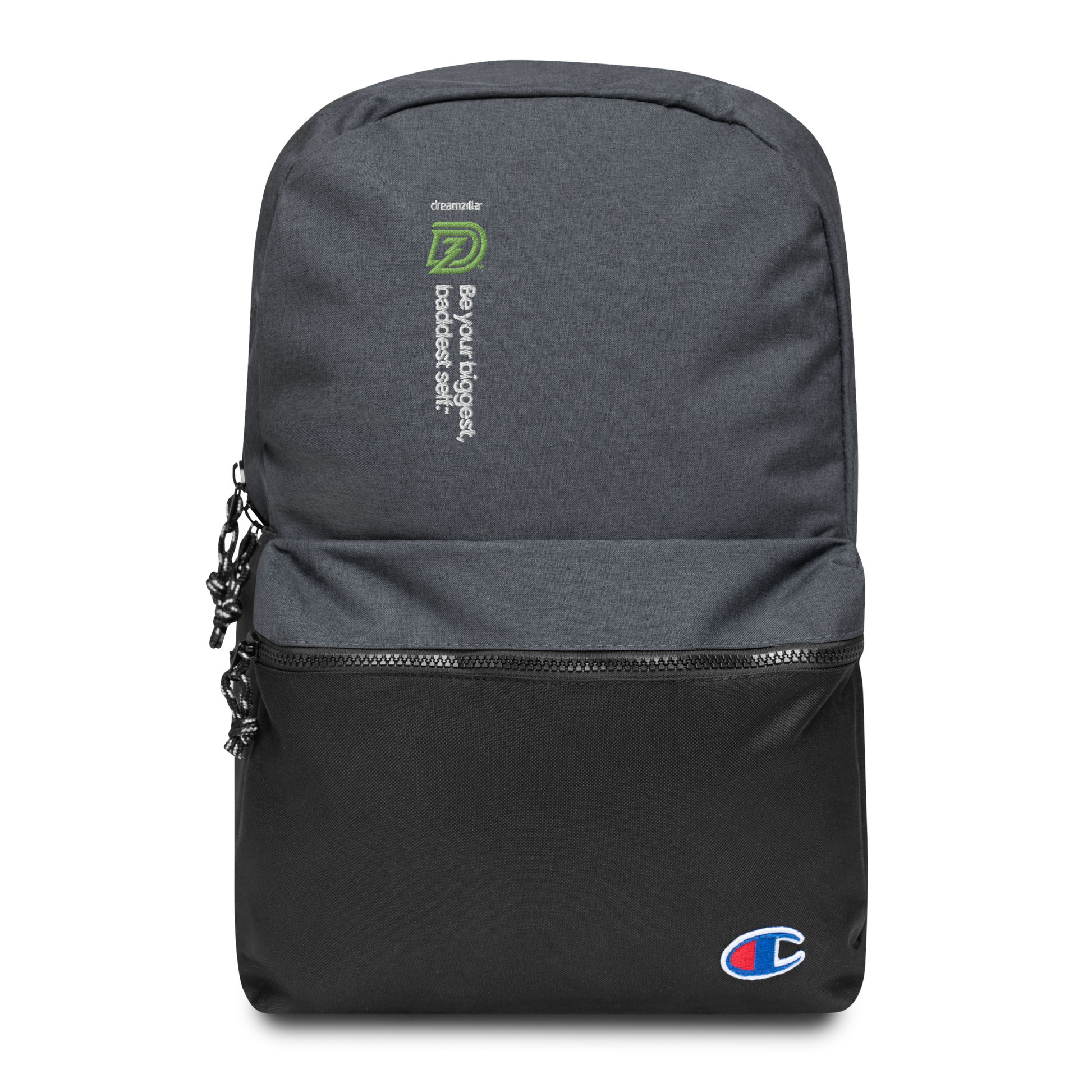 Embroidered DZ Champion Backpack in Heather Black