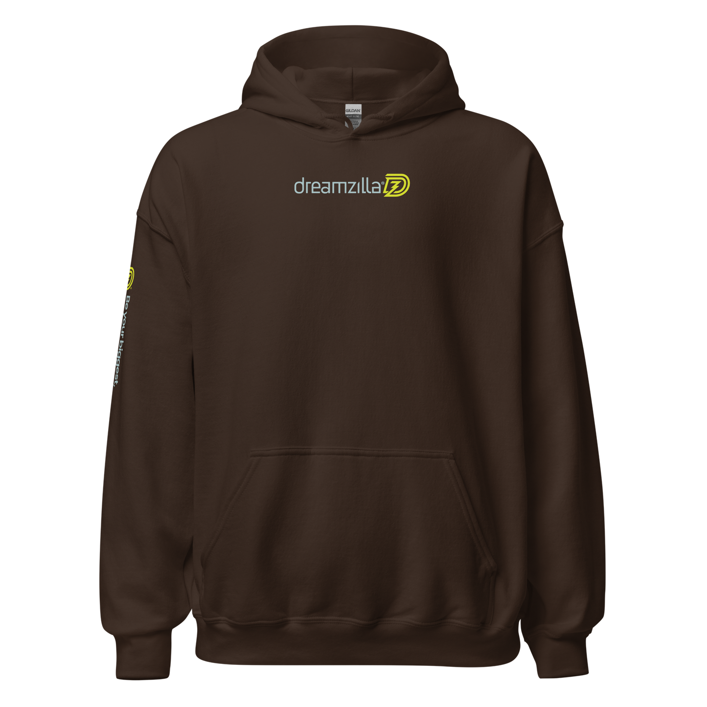 Dreamzilla Backbone Unisex Hoodie in Dark Chocolate