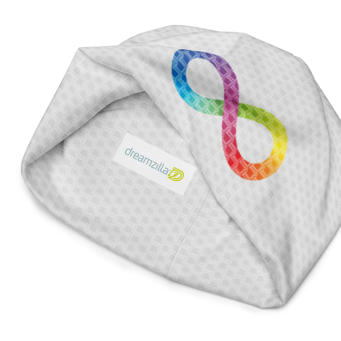 Inside Label of Neurodiversity Rainbow Infinity Beanie