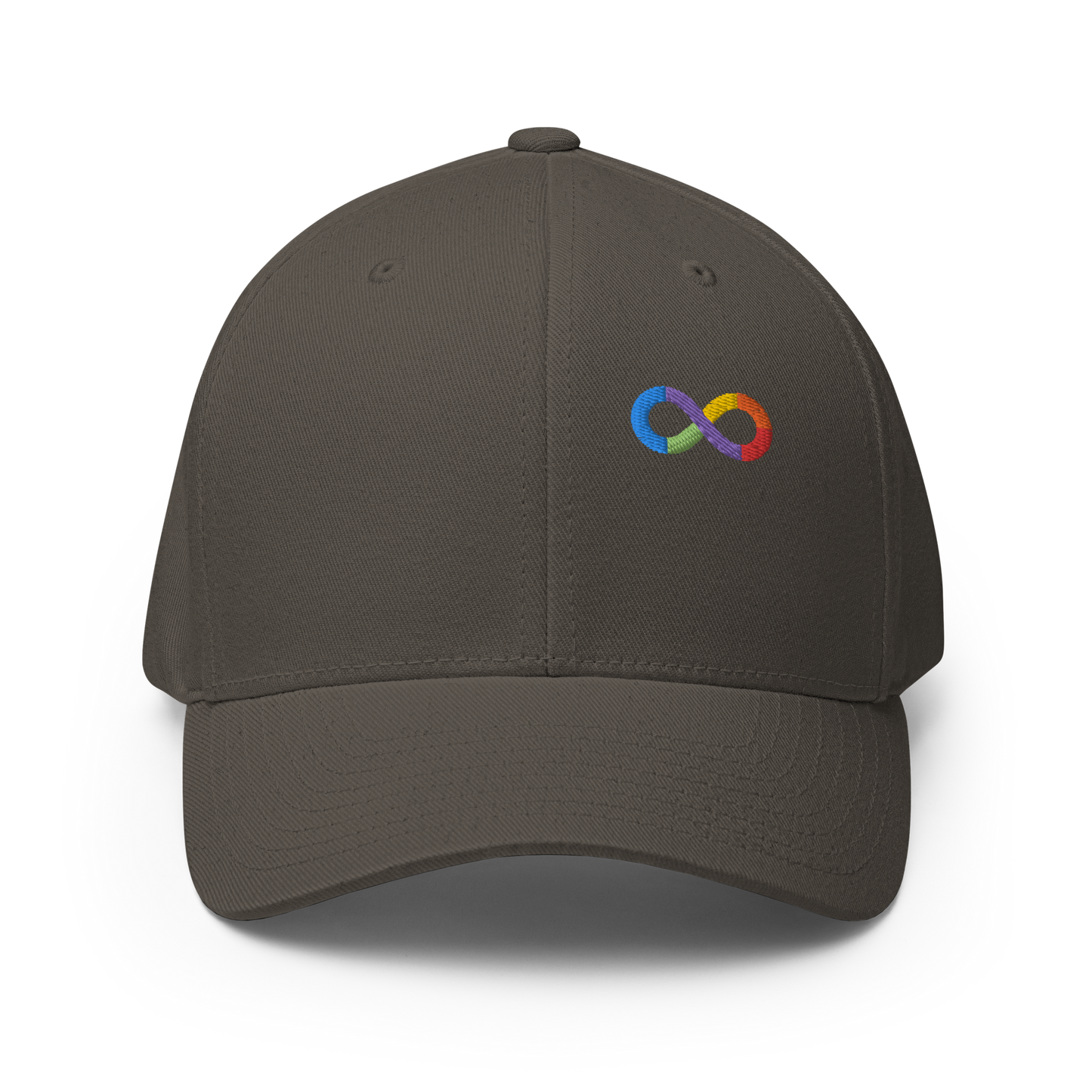 Neurodiversity Rainbow Infinity Flexfit Cap in Dark Grey
