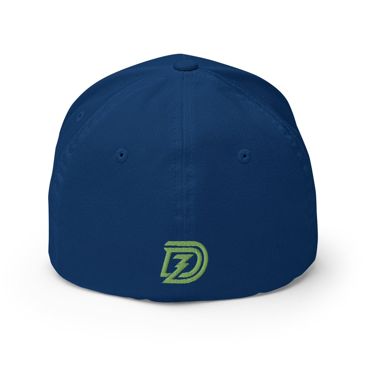 Back of Dreamzilla Flexfit Cap in Royal Blue