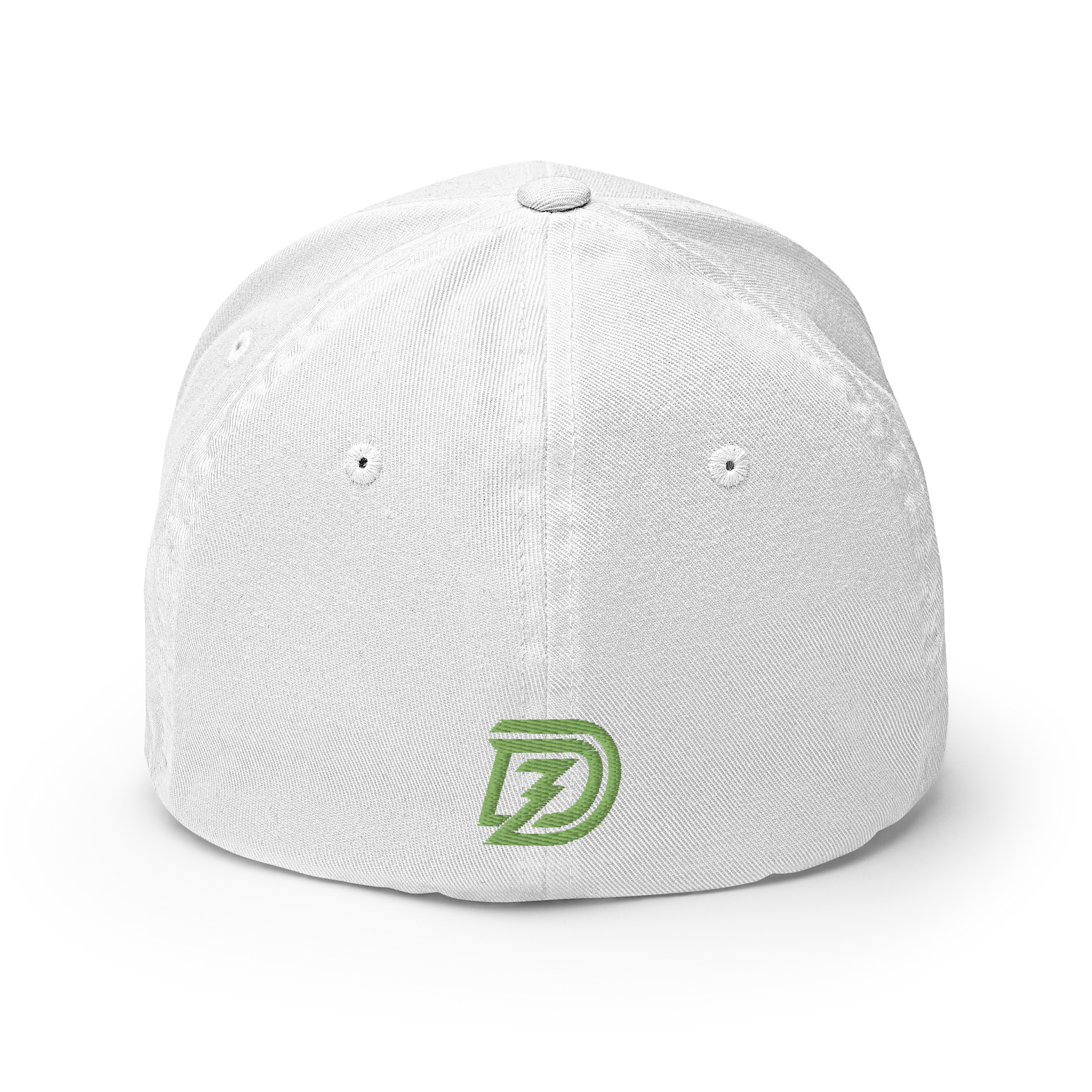 Back of Dreamzilla Flexfit Cap in White