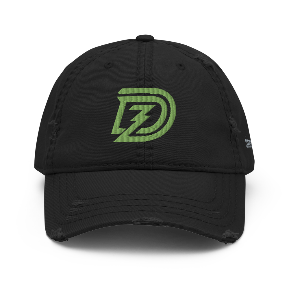 DZ Distressed Dad Cap in Black