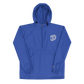 Embroidered Champion Packable Jacket in Royal Blue with hood up