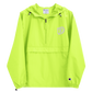Embroidered Champion Packable Jacket in Safety Green