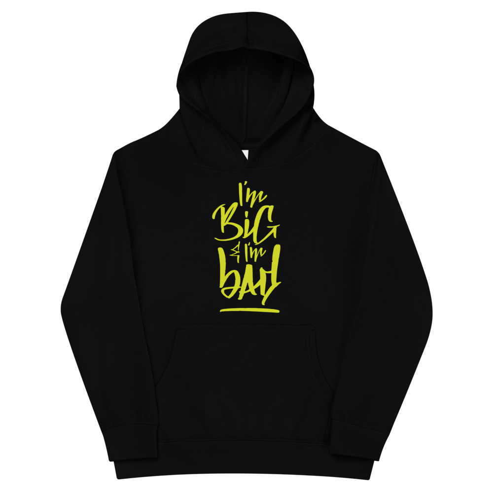 Big and Bad - Kids Fleece Hoodie in Black