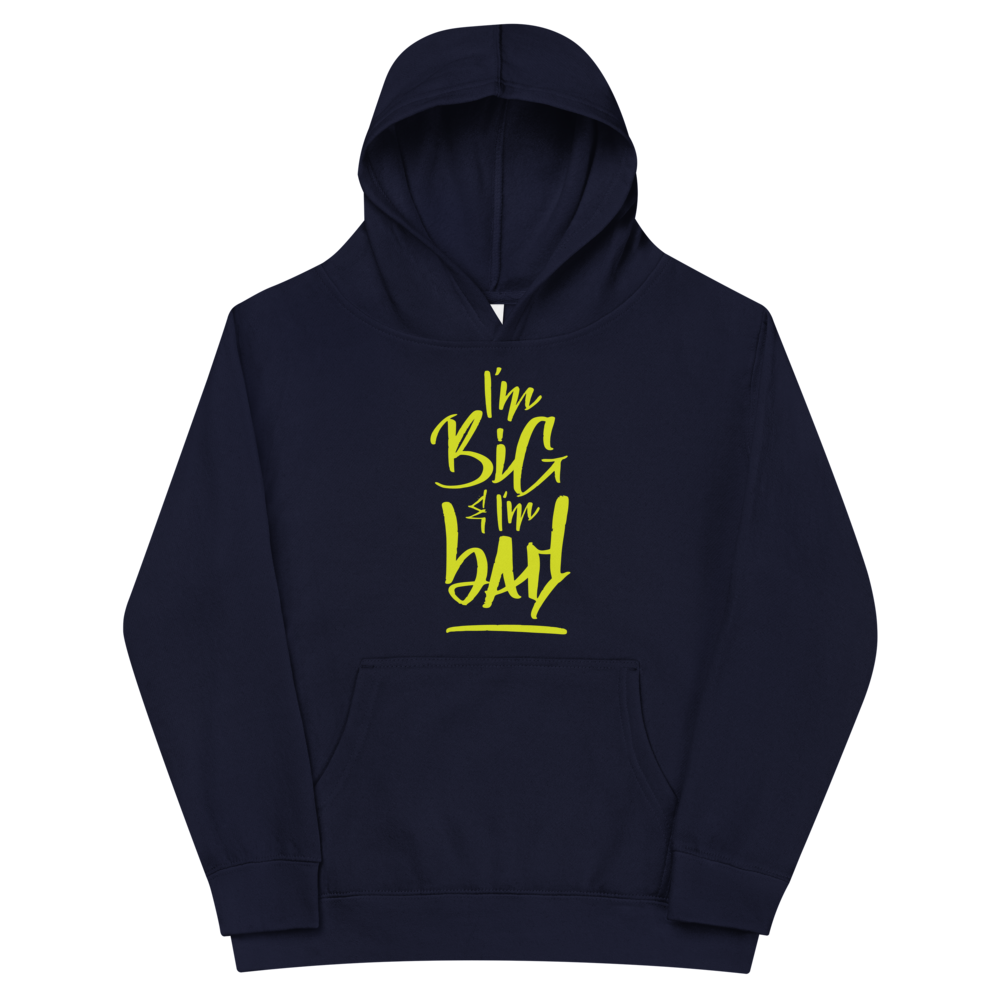 Big and Bad - Kids Fleece Hoodie in Navy Blazer