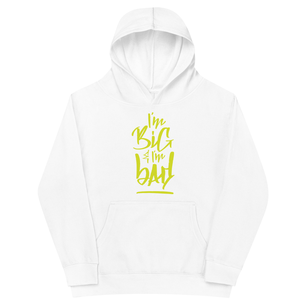 Big and Bad - Kids Fleece Hoodie in White