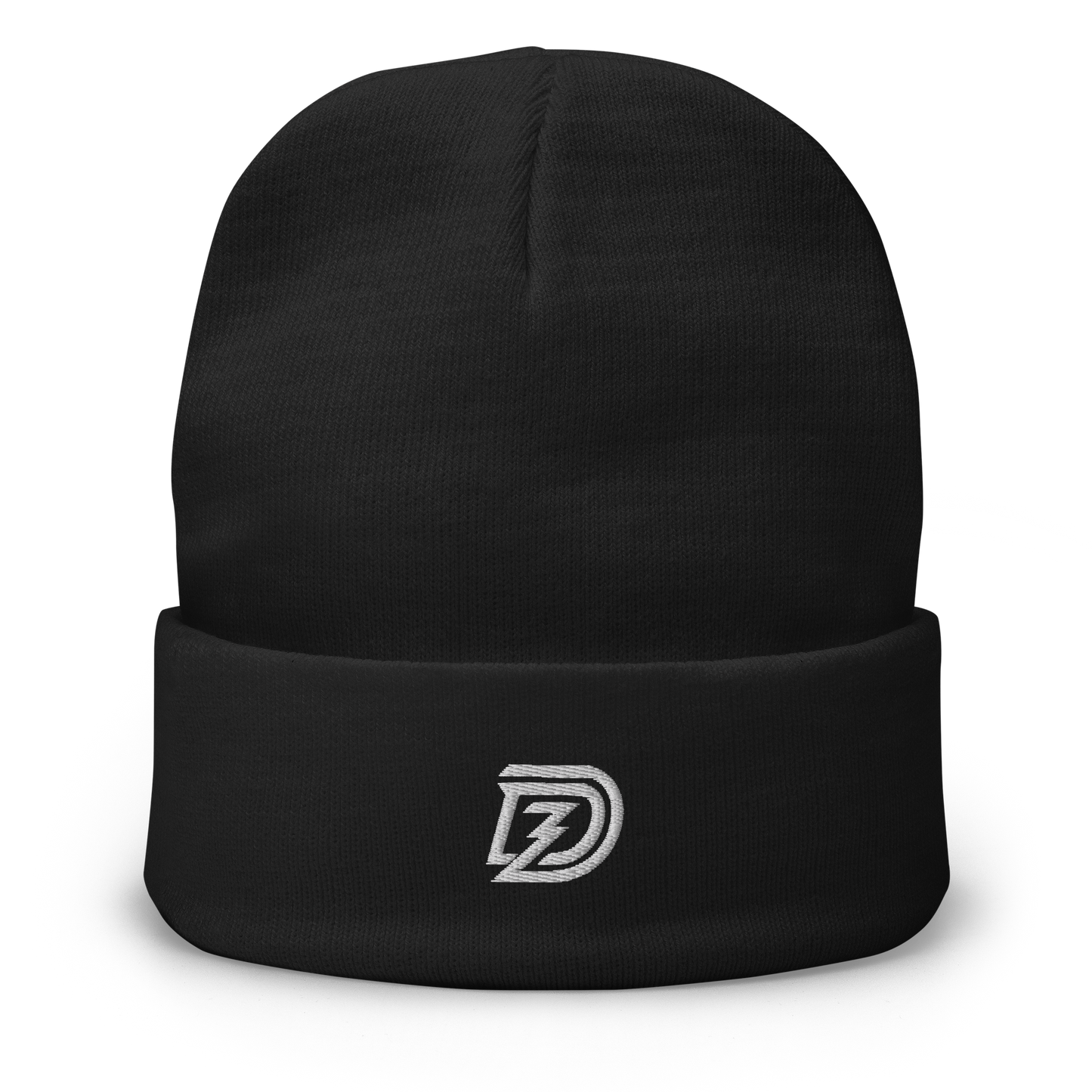 DZ Monochrome Embroidered Beanie in Black