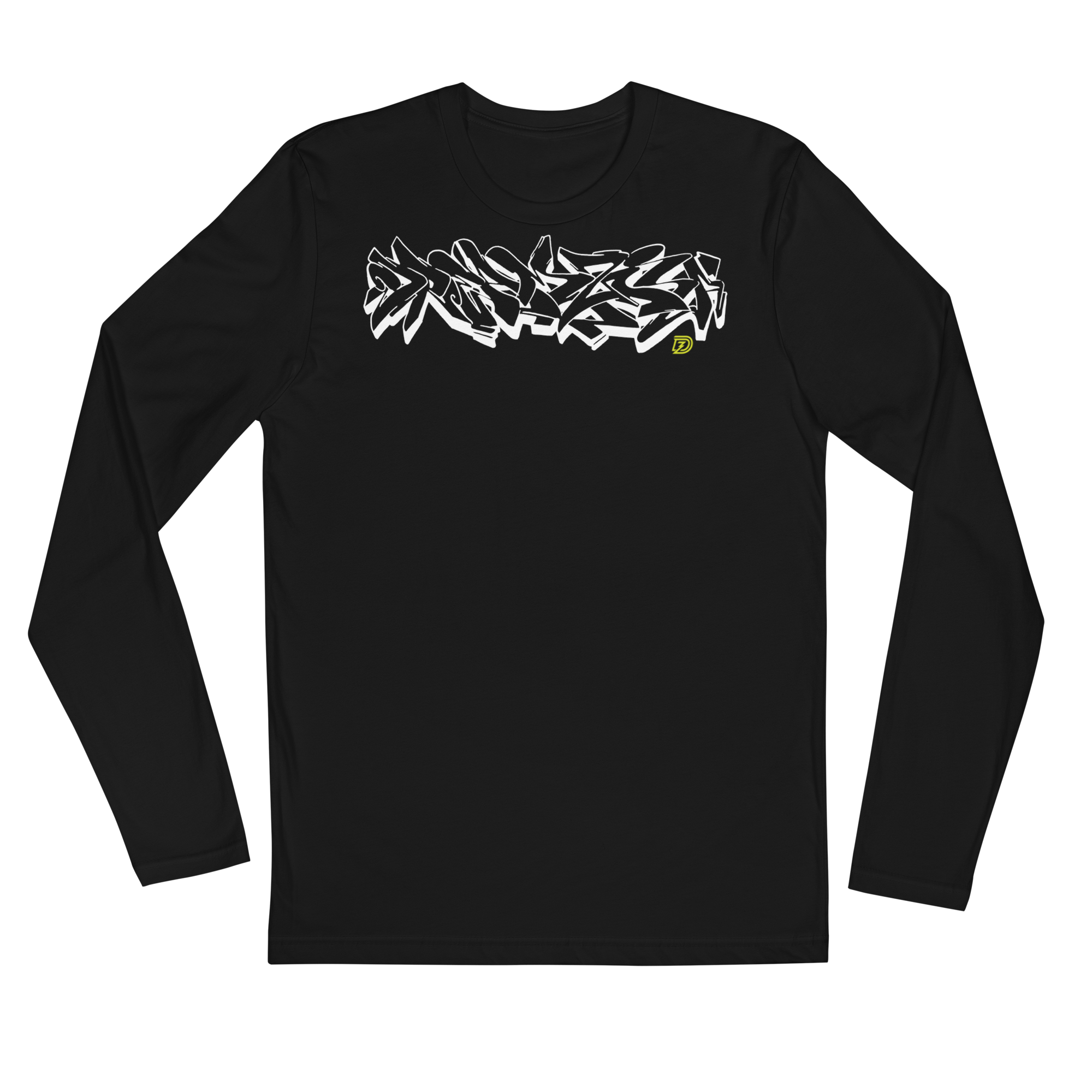 Graffiti Wildstyle 2 by Sanitor Long Sleeve Fitted Crew in Black