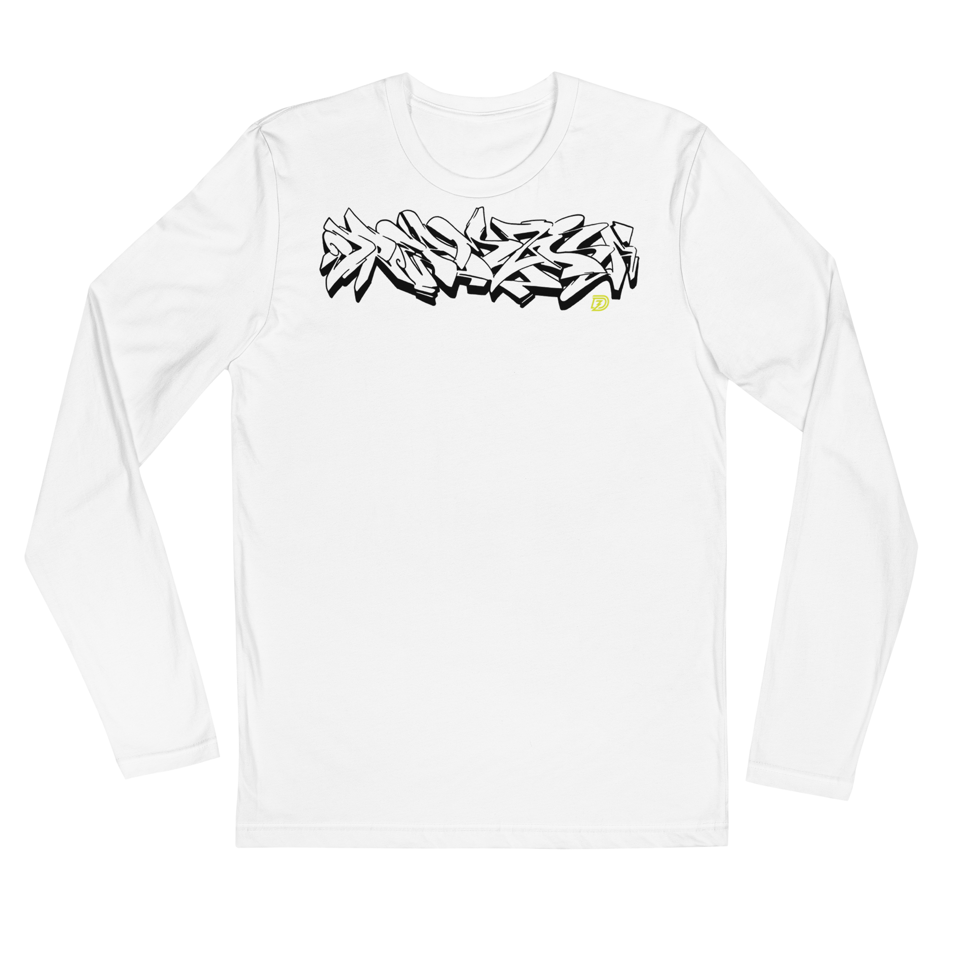 Graffiti Wildstyle 2 by Sanitor Long Sleeve Fitted Crew in White