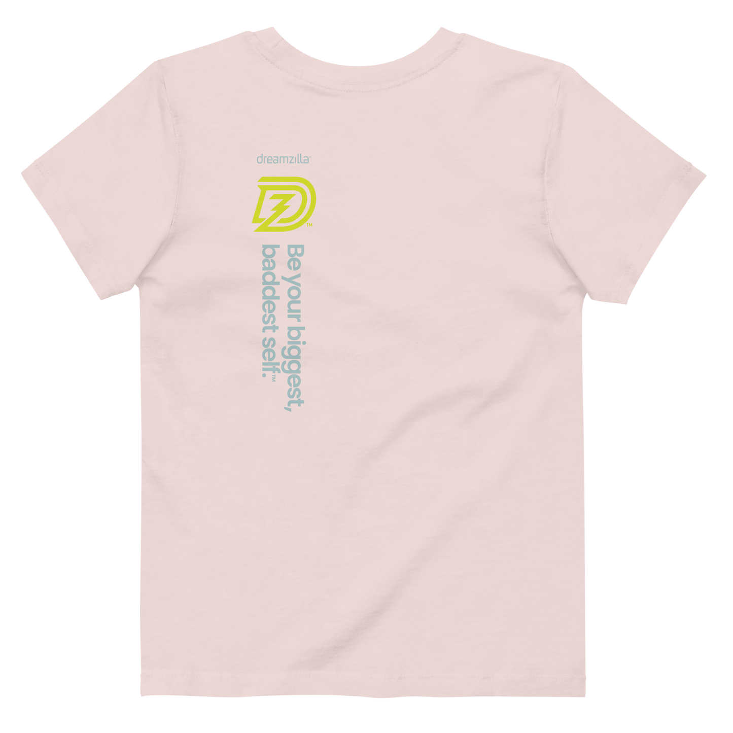 Back of Baby Zilla Kids Eco-Friendly Short Sleeve Tee in Candy Pink