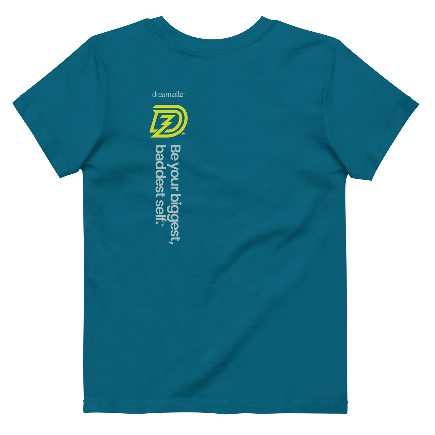 Back of Baby Zilla Kids Eco-Friendly Short Sleeve Tee in Ocean Depth